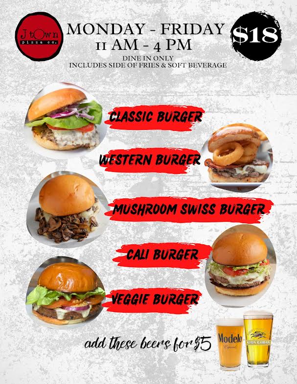 jtown pizza burger specials