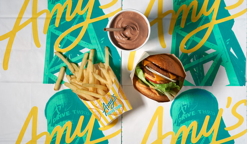 amy's drive thru, burger, fries